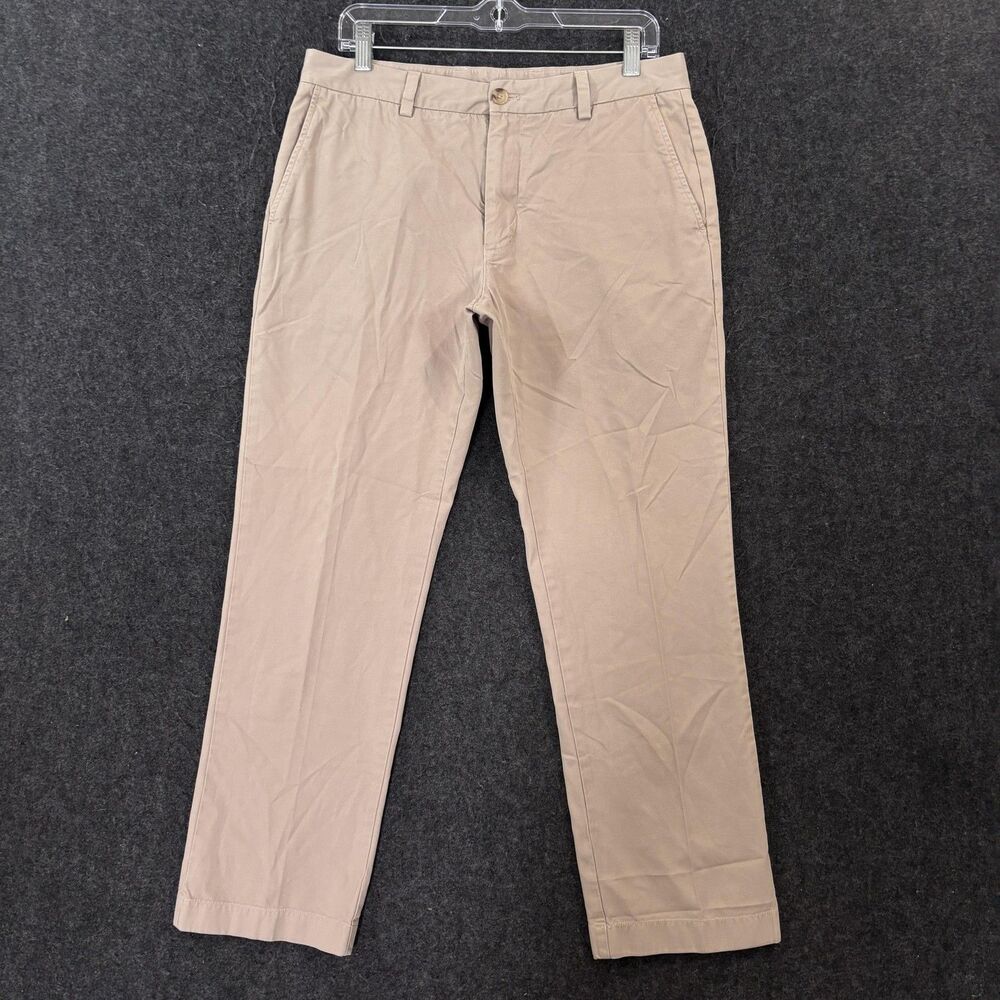 Vineyard Vines Slim Fit Breaker Pants Men's 33x29 Khaki Cotton Chino Preppy